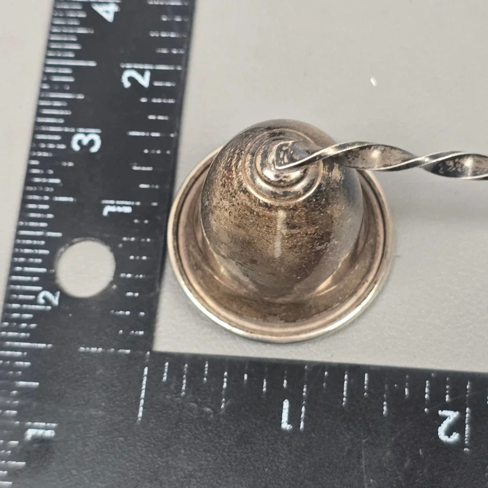 Vintage Sterling Silver Bell Candle Snuffer Long Twisted Handle 8.5